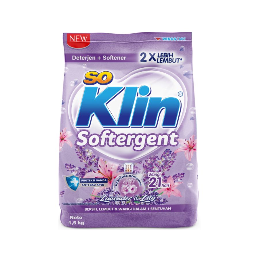 Soklin Softergent Lavender & lily Deterjen Bubuk 1500gram