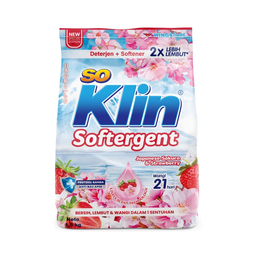 Soklin Softergent Japanese Sakura & Strawberry 1500gram