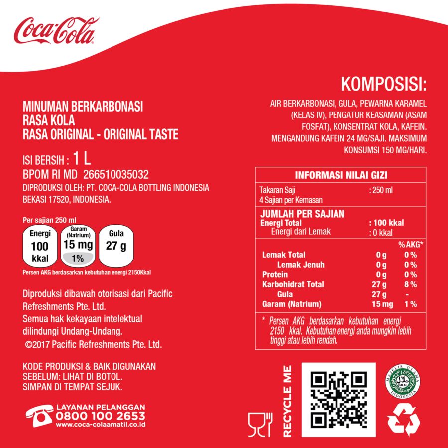 Coca-Cola Minuman Soda Botol 1000ml