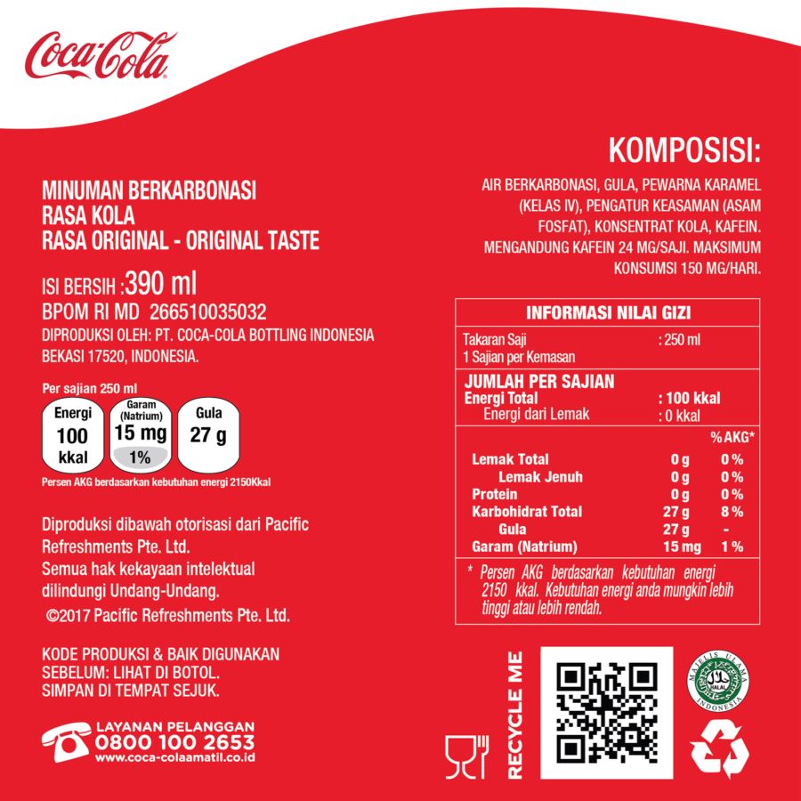 Coca-Cola Minuman Soda Botol 390ml