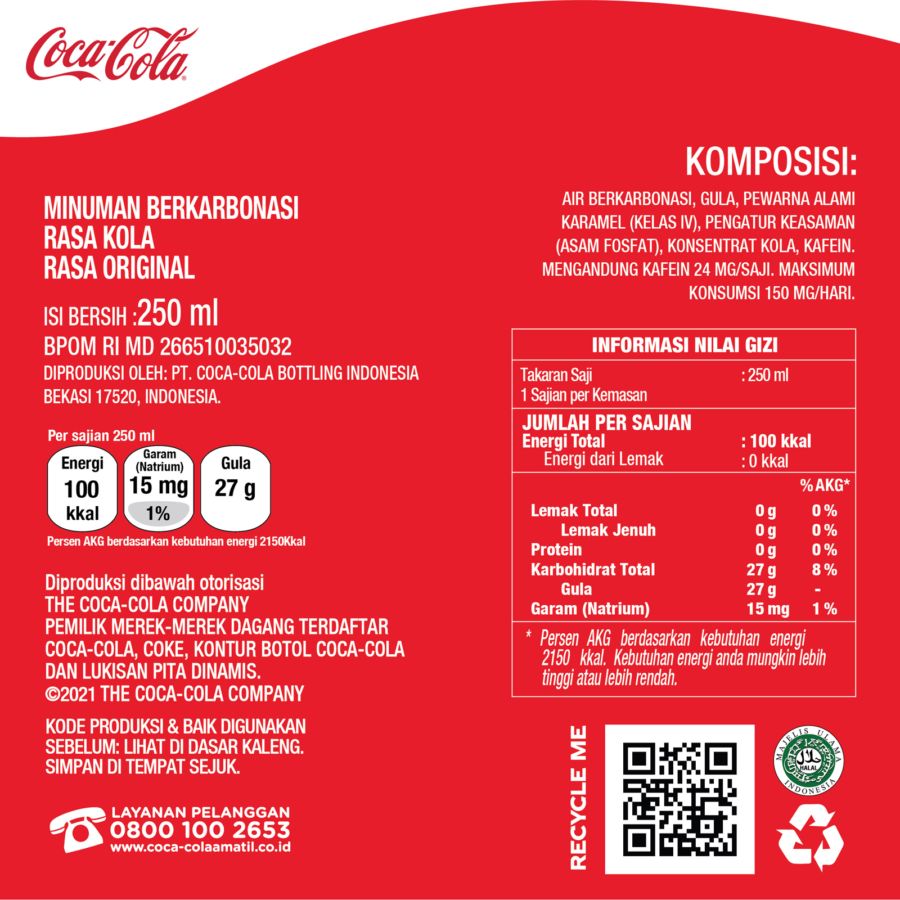 Coca-Cola Minuman Soda Can Dus 250ml 24pcs