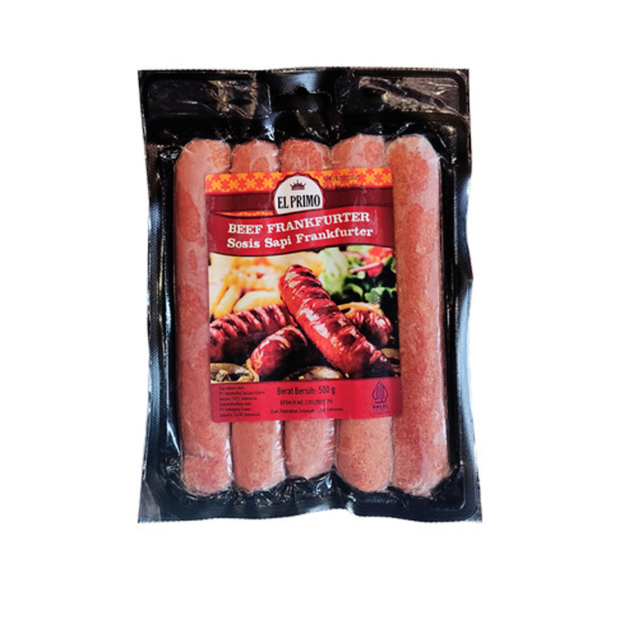 El Primo Sosis Sapi Premium Beef Frankfurter Sausage 500gram