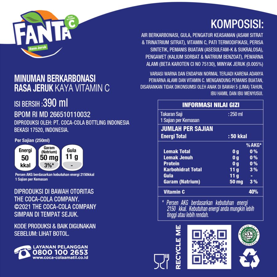 Fanta Orange Minuman Soda Botol 390ml