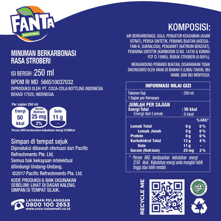 Fanta Strawberry Minuman Soda Can 250ml