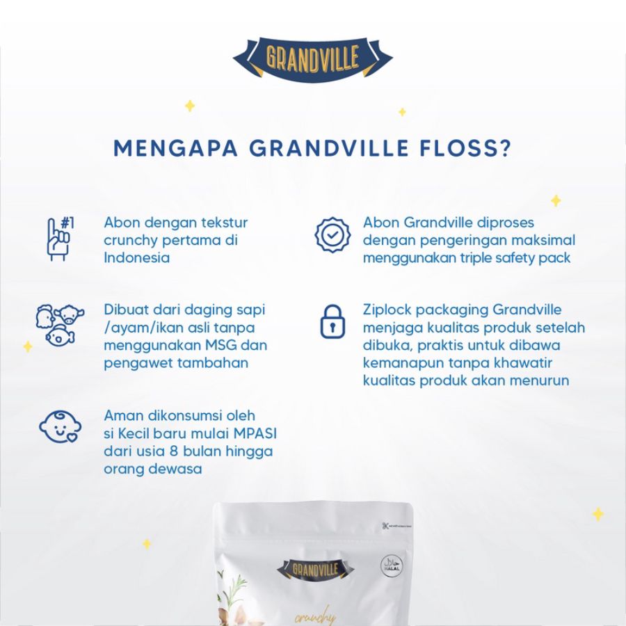 Grandville Crunchy Beef Floss Abon Sapi Spicy 100gram