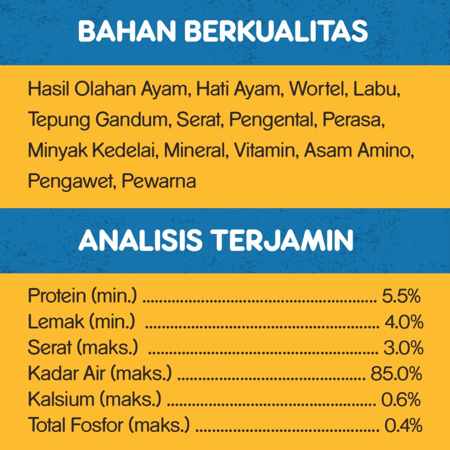 Pedigree Adult Chicken, Liver & Vegetable Makanan Anjing Basah Pouch 80gram