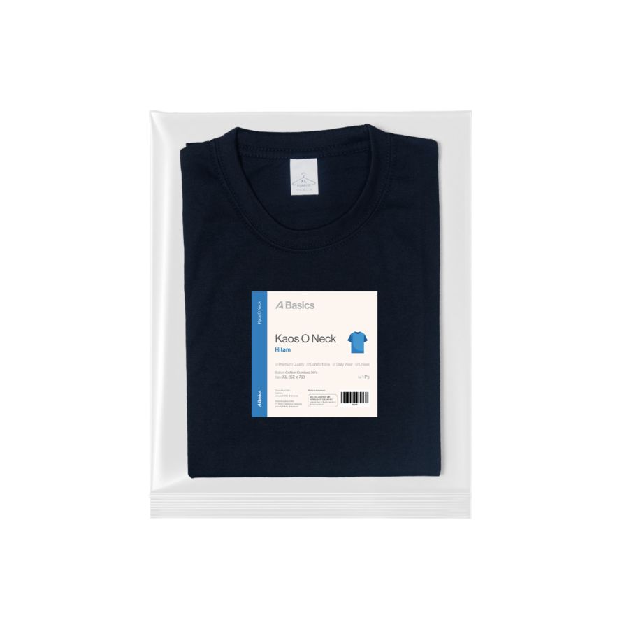Kaos O Neck Hitam XL - ABasics