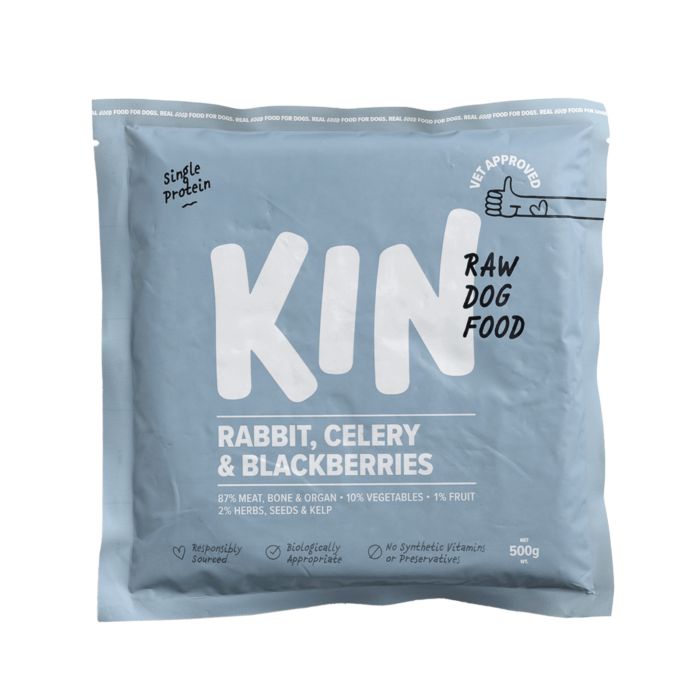 Kin Raw Dog Food Rabbit, Celery & Blackberries Makanan Anjing