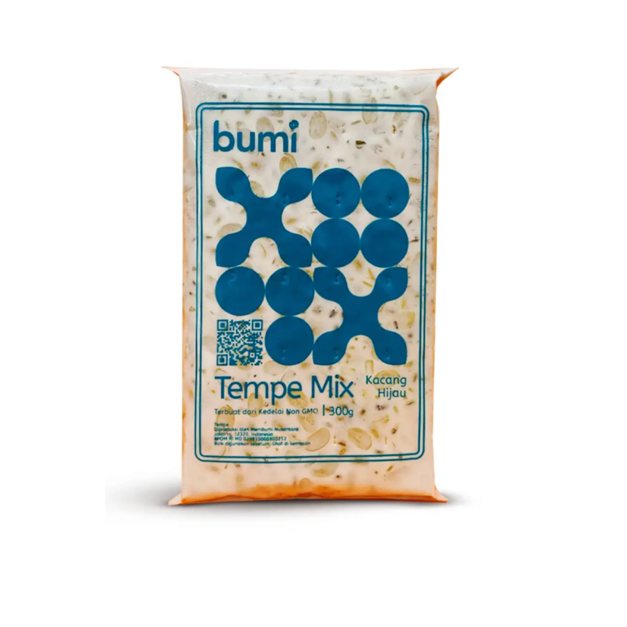 Tempe Bumi non GMO mix Kacang Hijau 300gram