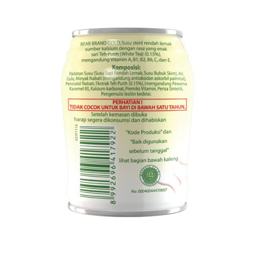 Bear Brand Gold White Tea Susu Sterill 140ml