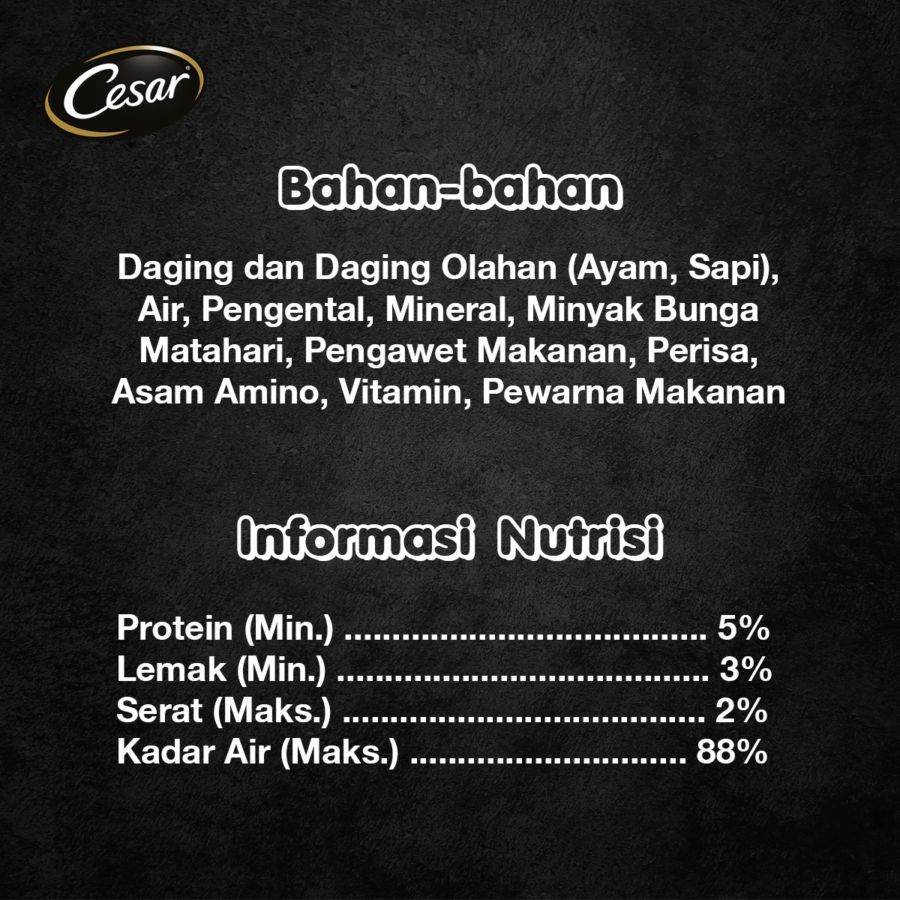 Cesar Beef & Liver Dog Food 100gram 100gram