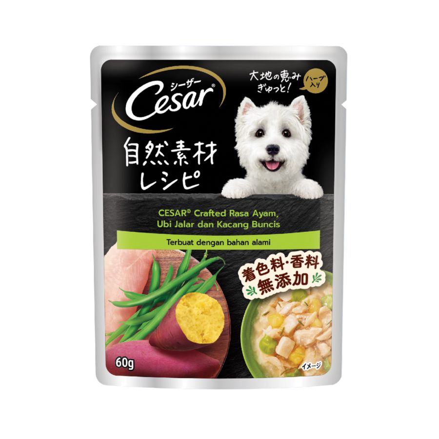 CESAR Naturally Crafted Wet Dog Food - Chicken, Sweet Potato & Green Bean 60gram