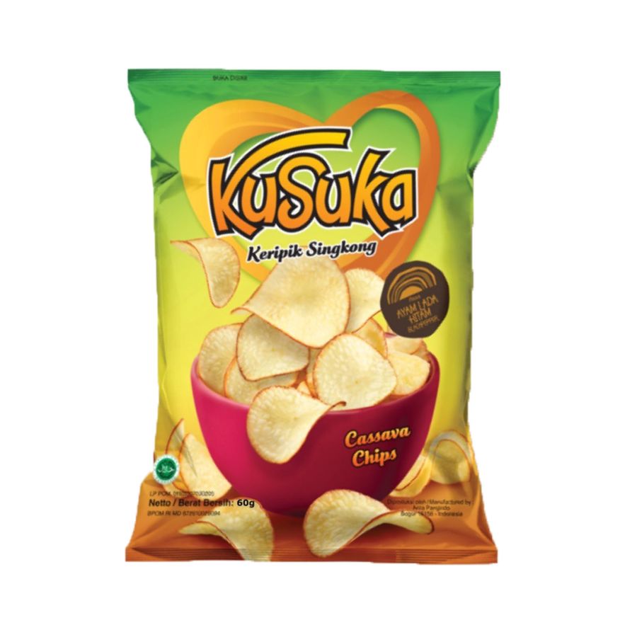 Kusuka Keripik Singkong Ayam Lada Hitam 60gram