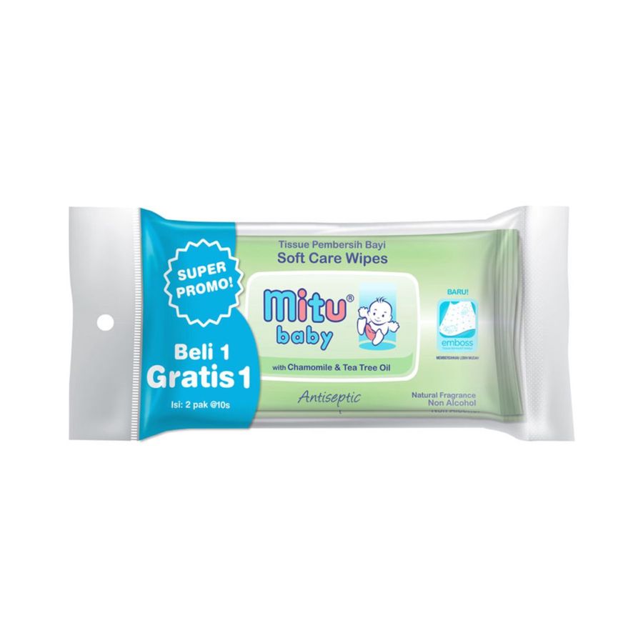 Buy 1 Get 1 Mitu Antiseptic Wipes Refreshing Lime Tisu Basah Travel Pack 1pack