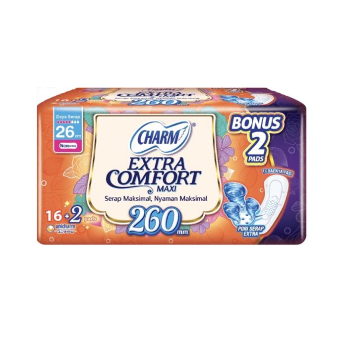 Charm Extra Comfort Maxi Non Wing 26 cm Pembalut Kewanitaan