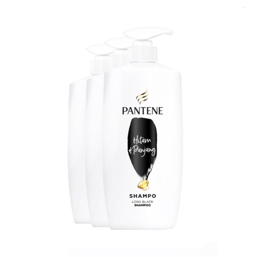 Pantene Shampoo Long Black 400 ml - Paket Isi 3