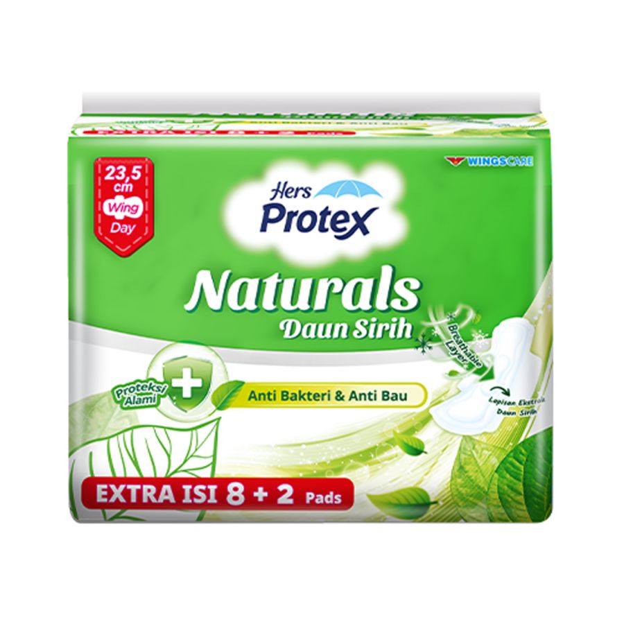 Hers Protex Naturals Daun Sirih Day Wing 23,5 cm Pembalut Kewanitaan 8pads