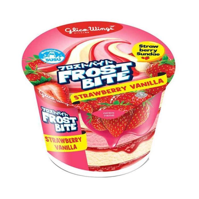 Glico Wings Frostbite Strawberry Vanilla Cup