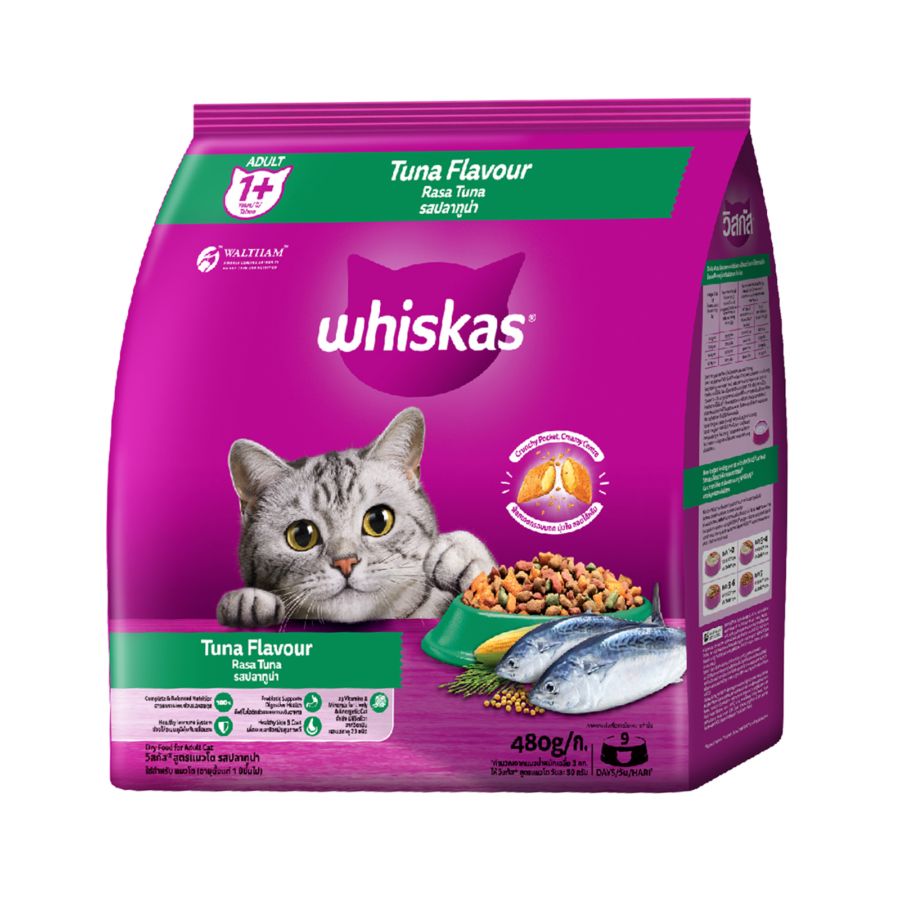 Whiskas Tuna Adult Makanan Kucing Kering 480gram