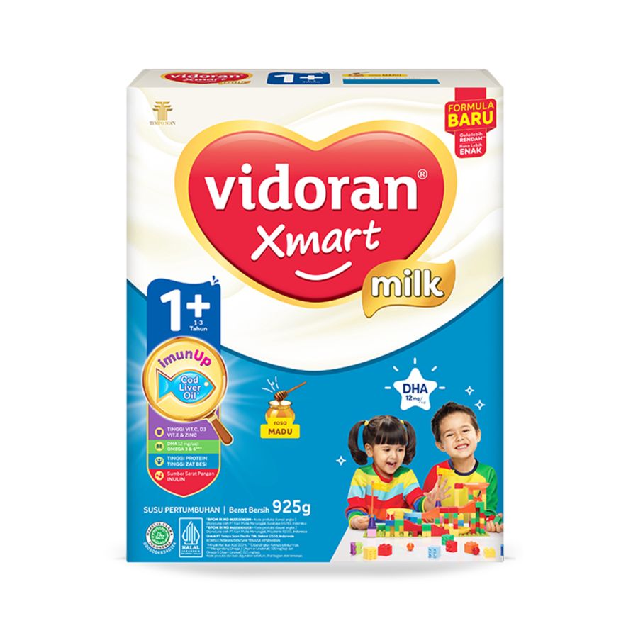 Vidoran Xmart 1+ Madu 1-3 Tahun Susu Formula 925gram