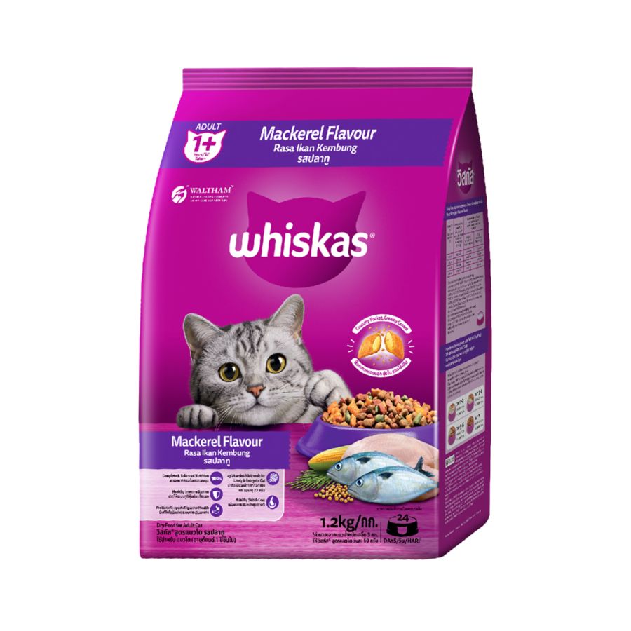 Whiskas Pockets Adult Cat Food Mackarel 1200gram