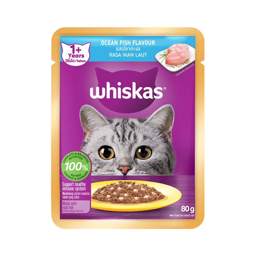 Whiskas Pouch Adult Ocean Fish 80gram