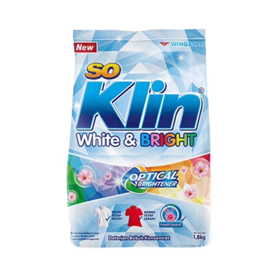 Soklin Detergent White & Bright Bag Deterjen Bubuk 1800gram