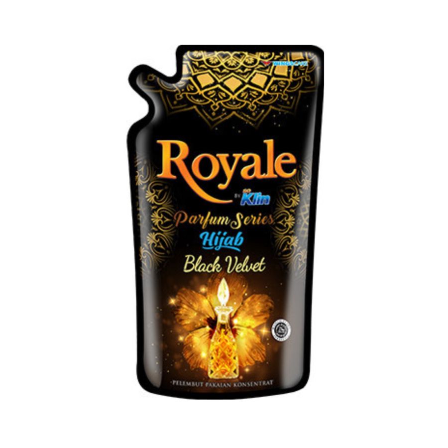 Royale Hijab Pewangi Pakaian Black Velvet Pouch Pelicin Pelembut Pakaian 750ml