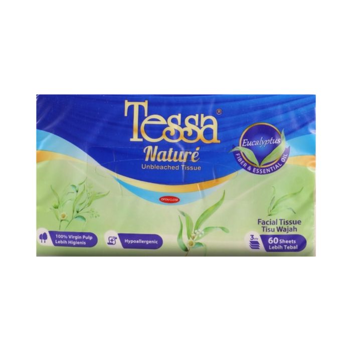 Tessa Nature Unbleached Eucalyptus 3 Ply Tisu Wajah