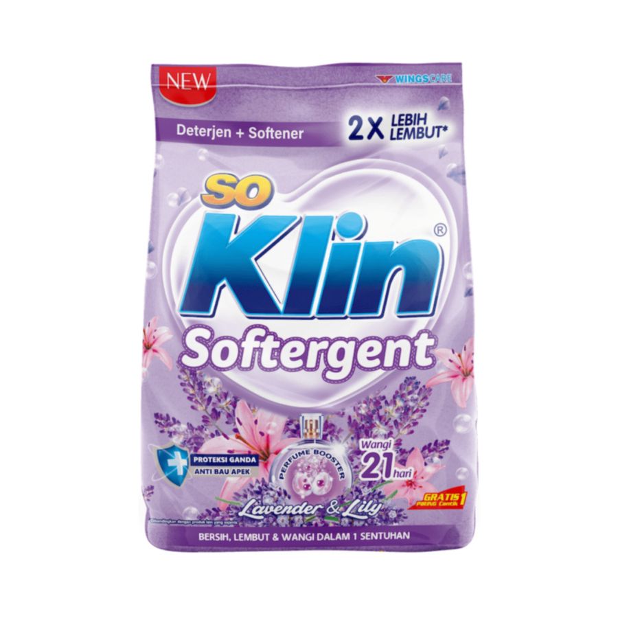 SoKlin Powder Detergent Soft Purple Bag 770gr/Deterjen Bubuk 770gram