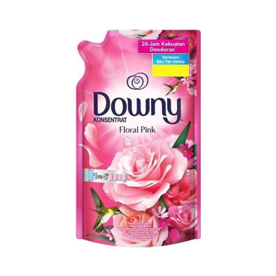 Downy Pewangi dan Pelembut Pakaian Konsentrat Floral Pink Pouch 1,4L