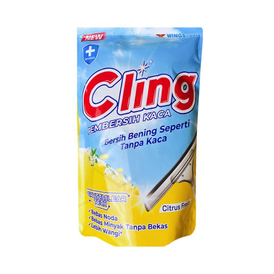 Cling Glass Cleaner Kuning pouch/Pembersih Lantai 425ml