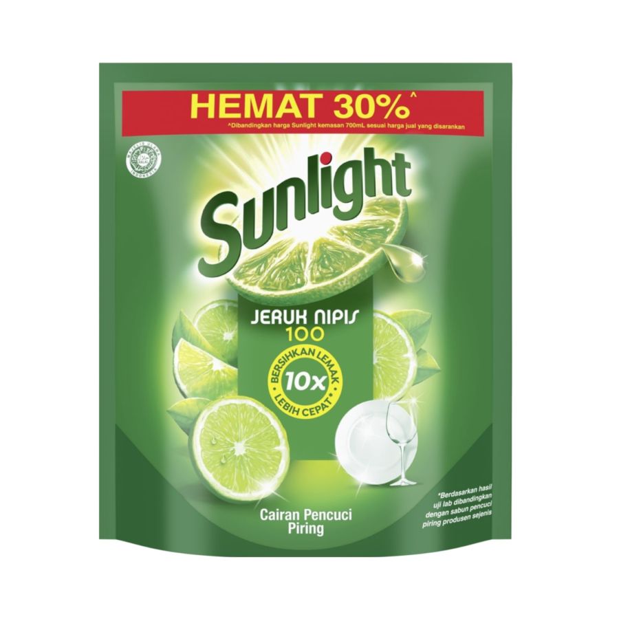 Sunlight Sabun Cuci Pencuci Piring Cair Jeruk Nipis Lime/Sabun Cuci Piring 910ml