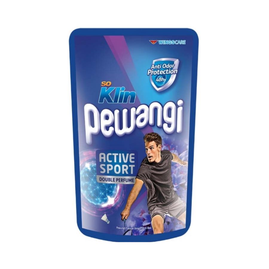 Soklin Pewangi Active Sport Pouch Pelicin Pelembut Pakaian 800ml