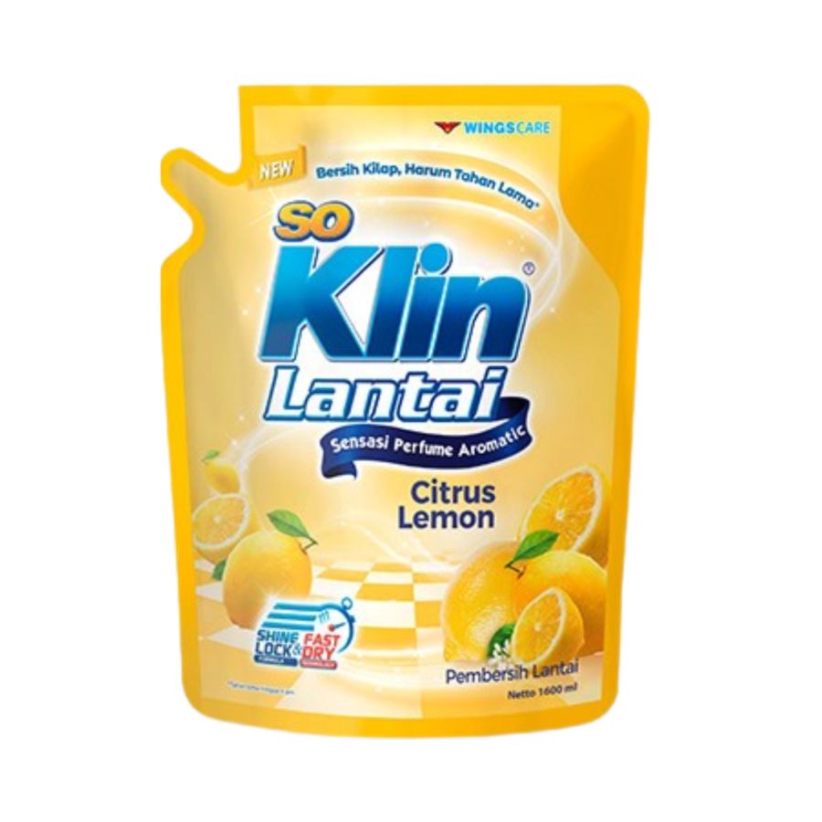 SoKlin Pembersih Lantai Citrus Lemon/Pembersih Lantai 1600ml