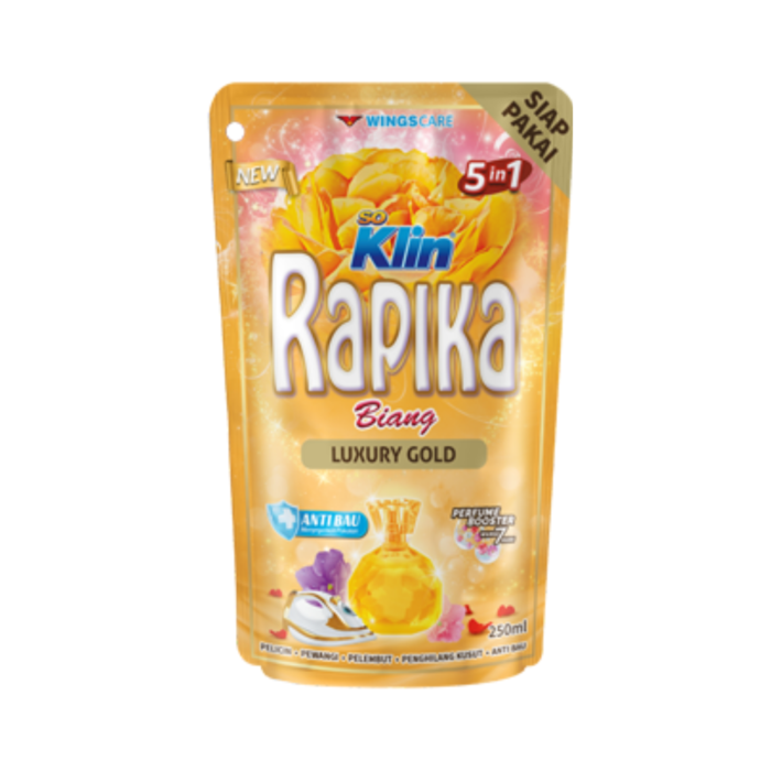 Rapika Biang Gold Pouch Pelicin Pewangi Pakaian 250ml