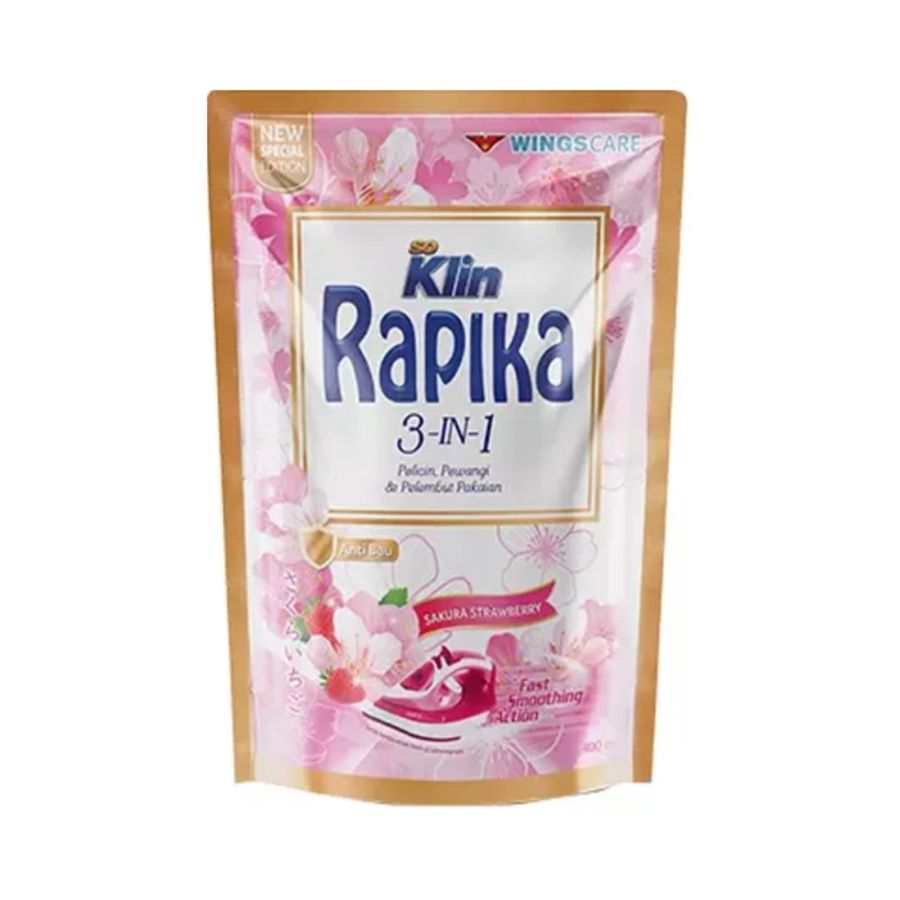 Rapika Sakura Strawberry Pouch 400ml/Pelicin Pewangi Pakaian 400ml