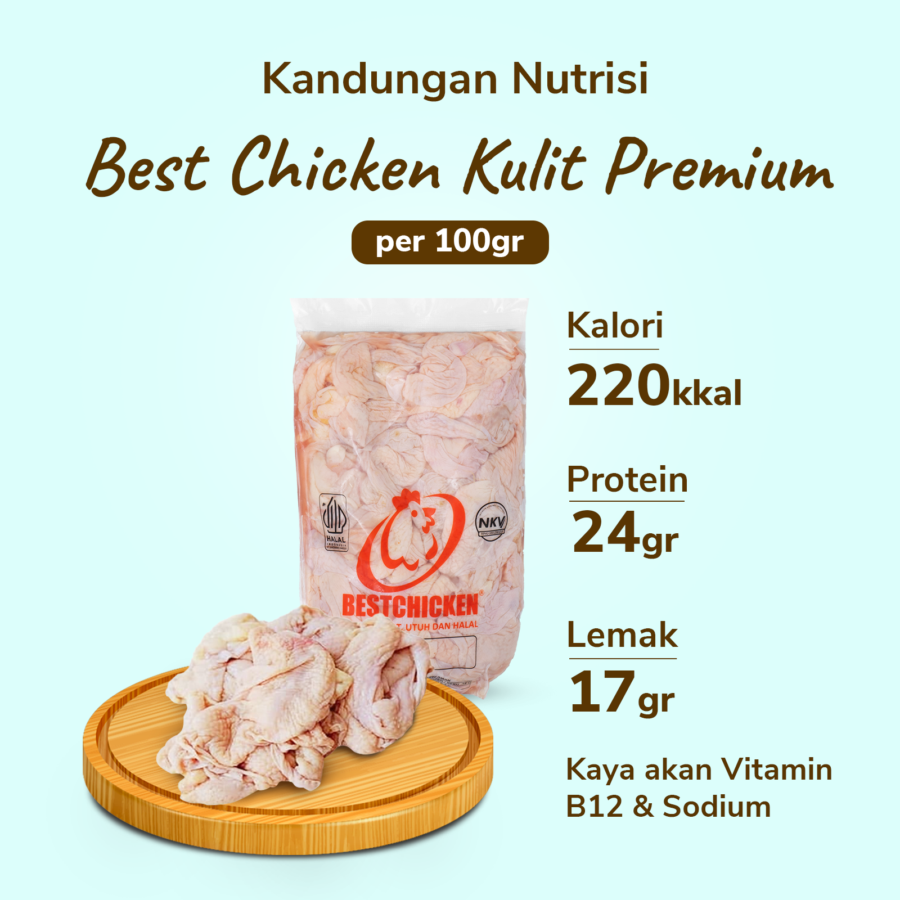 Kulit Ayam Premium BestChicken 450-550gram 1pcs