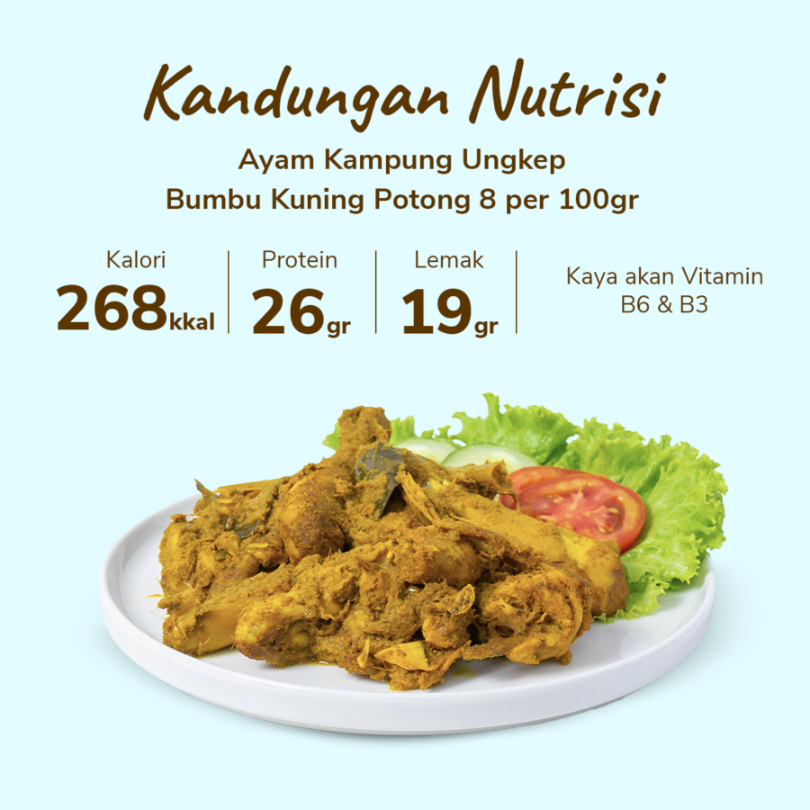 Ayam Kampung Ungkep Bumbu Kuning Potong 8 600-700gr