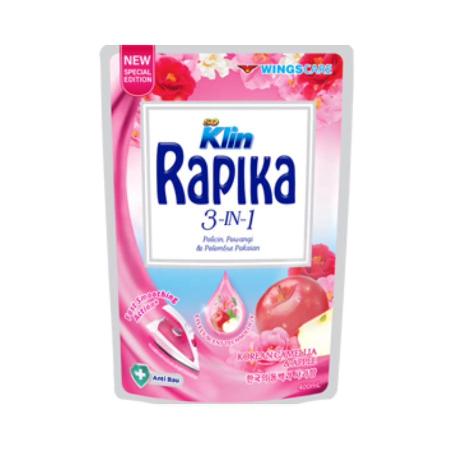 Rapika Pelicin Pakaian Korean Camellia 400ml/Pelicin Pewangi Pakaian 400ml