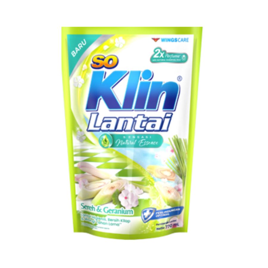 SoKlin Lantai Sereh Pouch/Pembersih Lantai 770ml