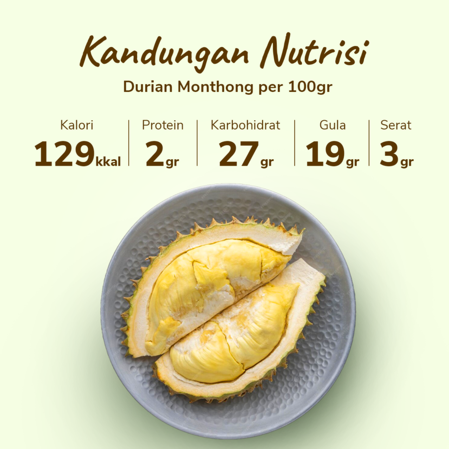 Durian Papi Monthong Frozen Premium 460gr-500gr/pack
