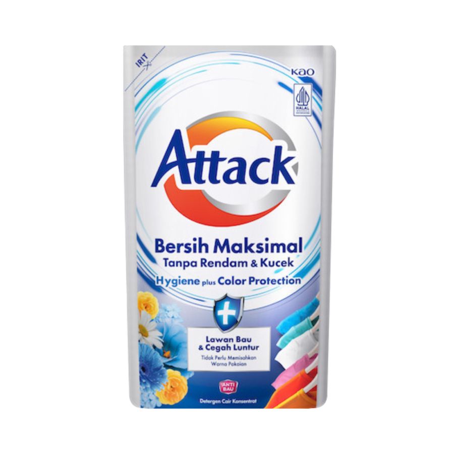 Attack Hygiene Plus Protection Liquid Detergent Pouch/Deterjen Cair  750ml