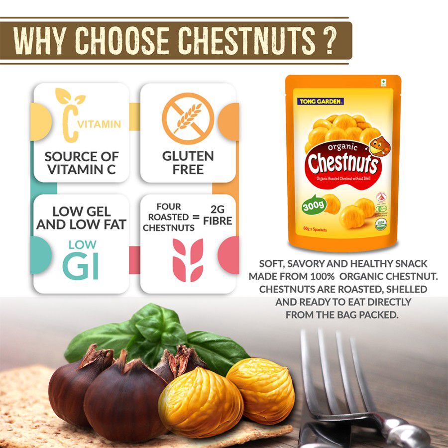 Tong Garden Organic Chestnuts without Shell 300gram