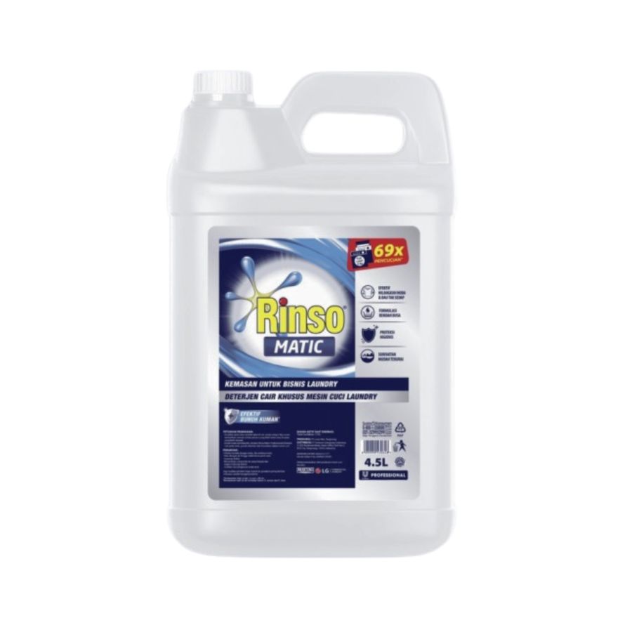 Rinso Matic Professional Deterjen Laundry Kiloan Cair Jerigen 4.5L