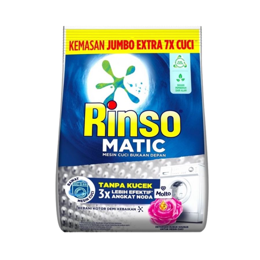 Rinso Matic Powder Detergent untuk Mesin Cuci Front Load 1.8kg/Deterjen Bubuk  1800gram