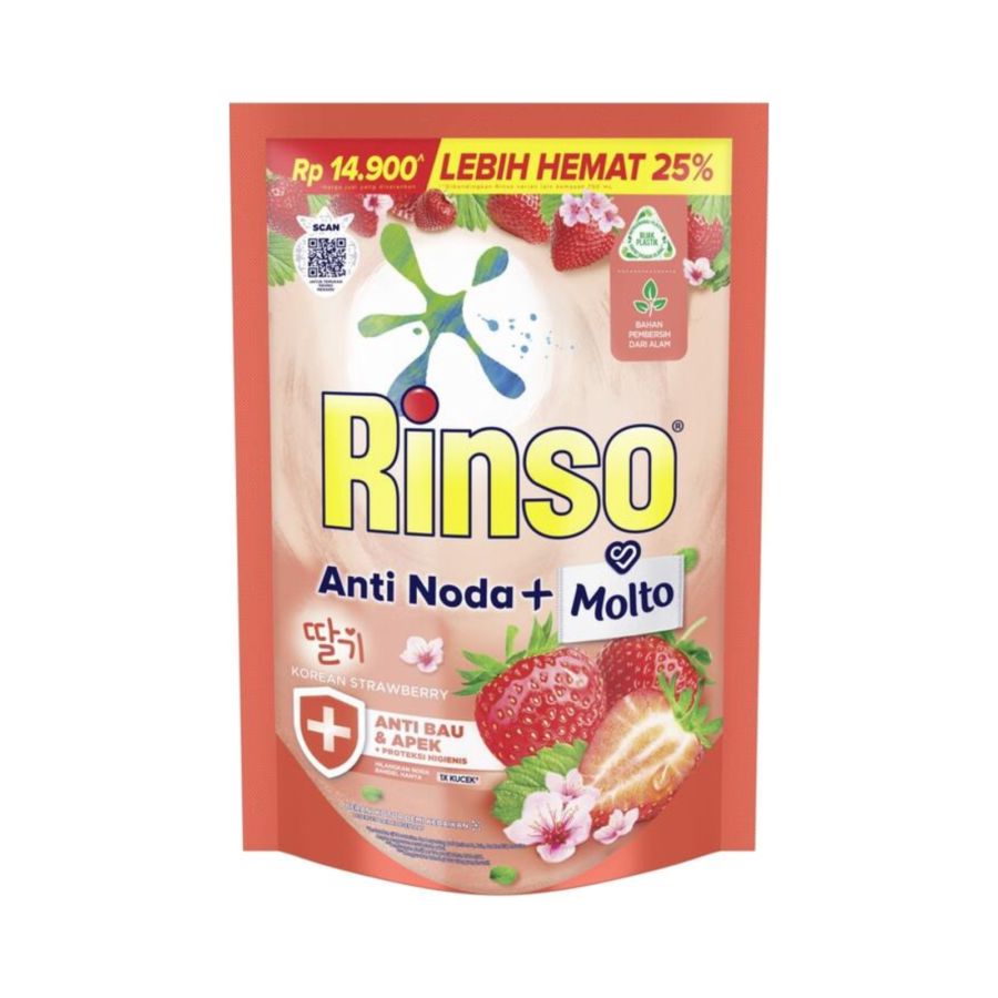 Rinso Molto Detergent Korean Strawberry Liquid 510ml/Deterjen Cair 510ml