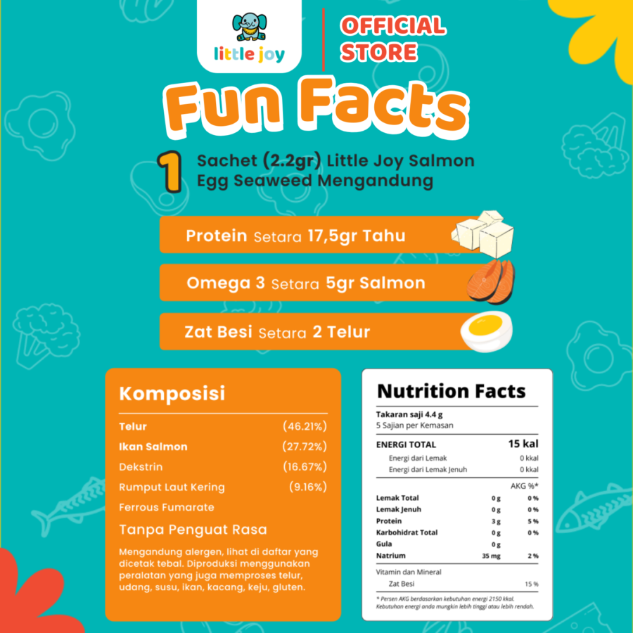 Little Joy Bumbu Tabur with Egg, Salmon, &  Seaweed MPASI 220gr 10pcs