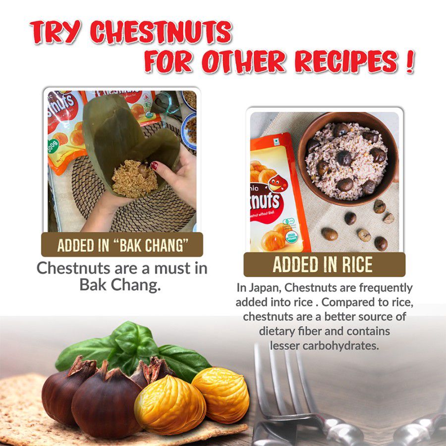 Tong Garden Organic Chestnuts without Shell 300gram