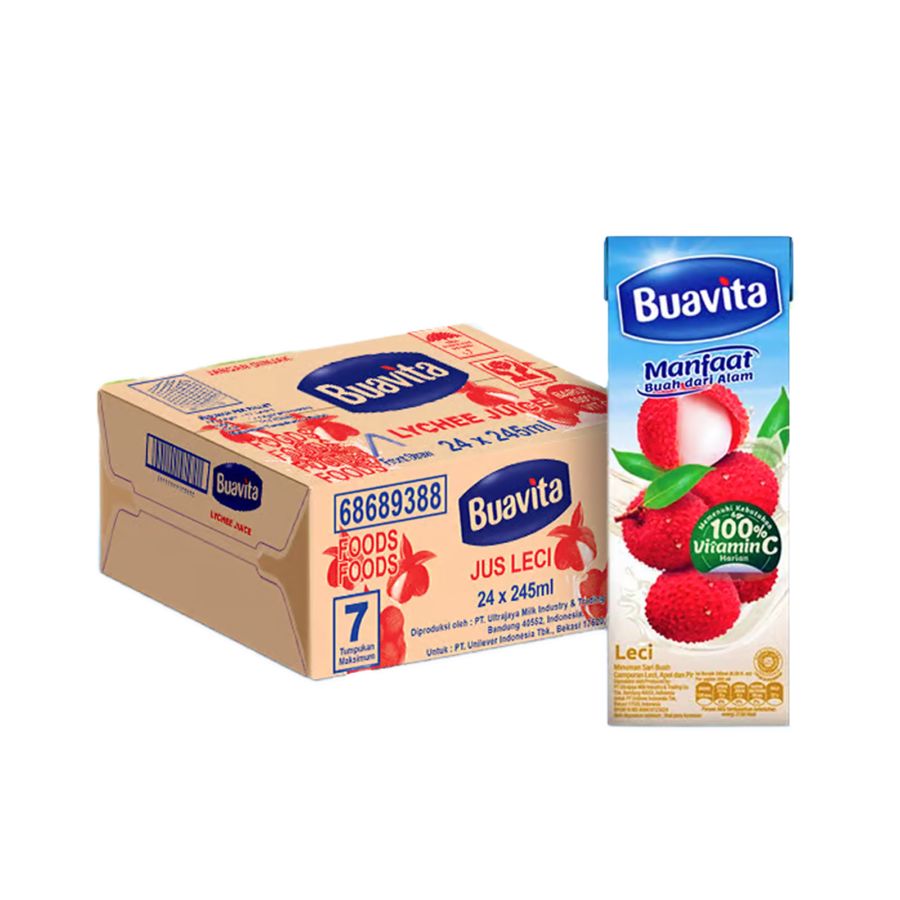 Buavita Lychee Juice New 24pcs x 245ml